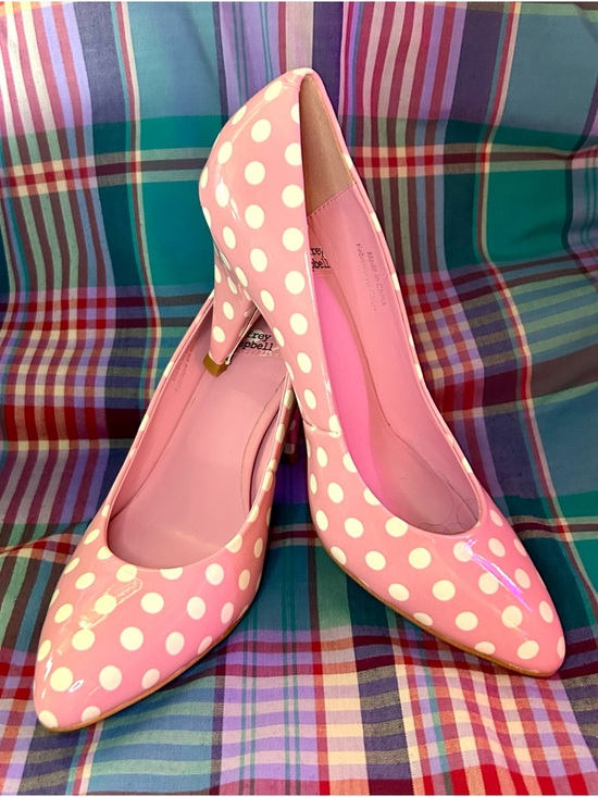 Jeffrey Campbell Shoes - Jeffrey Campbell Veronique Pink, White Polka Dot Patent Leather Pumps, Size 6.5